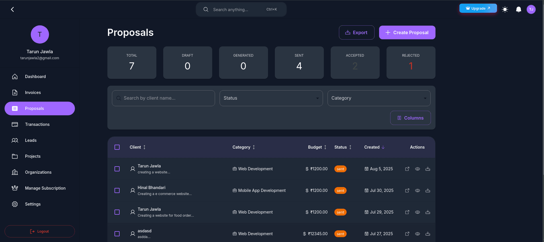 InvoiceGenie Settings