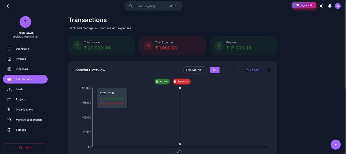 InvoiceGenie - Enterprise Invoice Management Platform - Web Development Project Screenshot 5 by Tarun Jawla