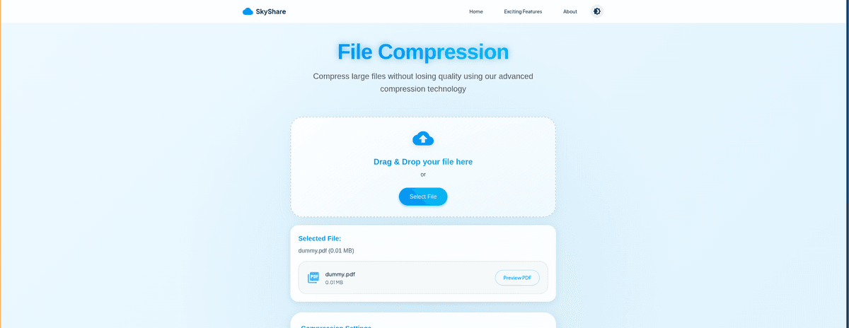 SkyShare - Secure File Sharing Platform - Web Development Project Screenshot 2 by Tarun Jawla