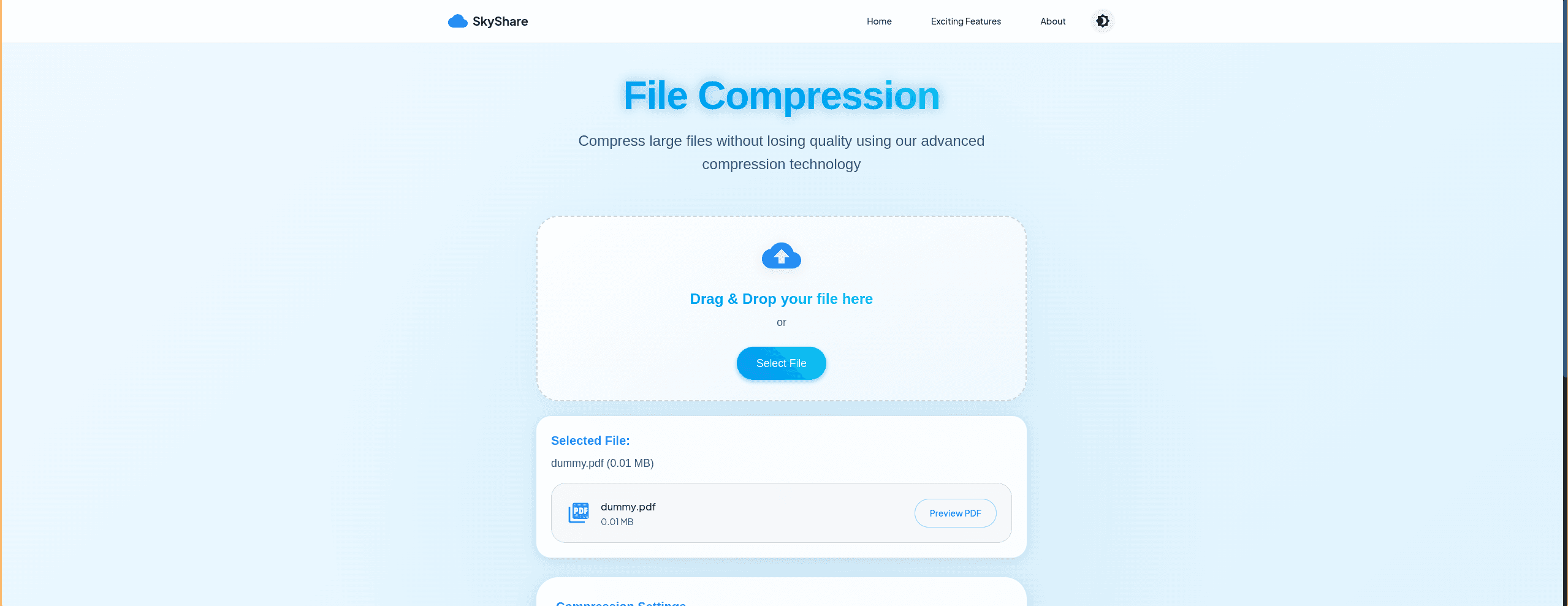 SkyShare Product view